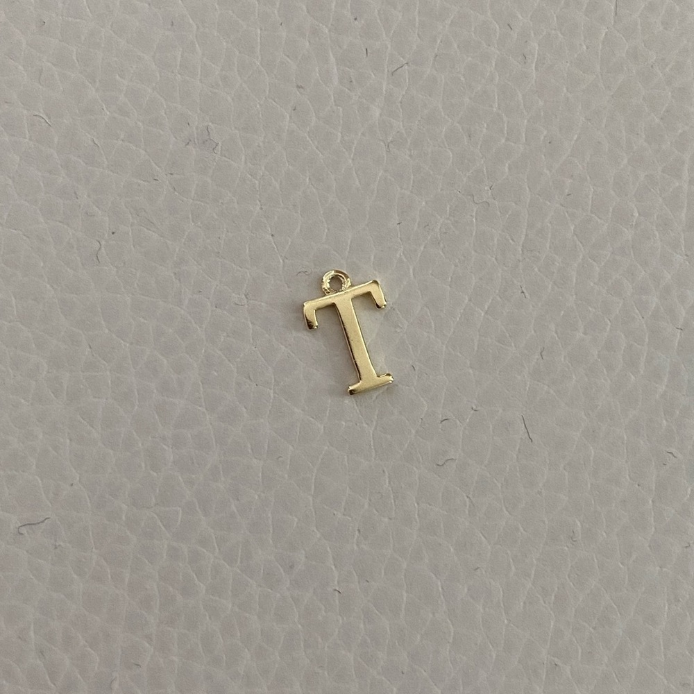 T pendant sterling silver with gold vermeil